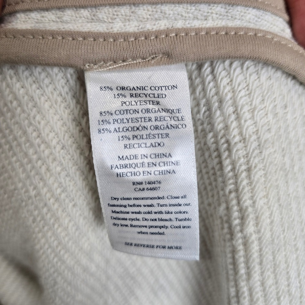 Faherty Women's Oatmeal Organic Cotton inlet Knit Blazer Sz M WOS2313 - Picture 10 of 12